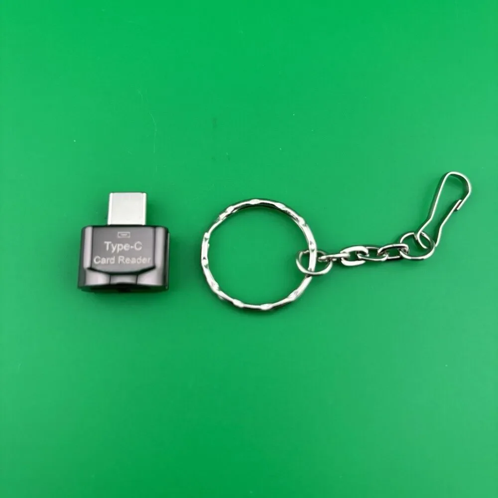 2 pkUSB-C Micro SD Card Reader OTG Adapter Type-C to TF Memory Card Keychain